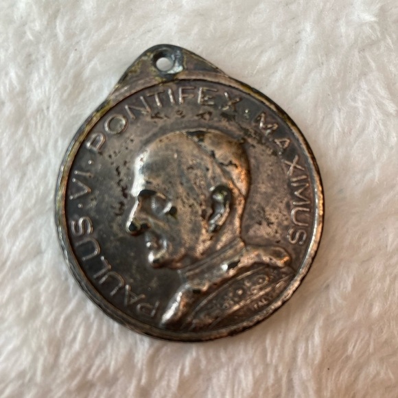 Vintage Pope Paul VI St Christopher Coin‎ Medallion Pendant Italy - Picture 6 of 7